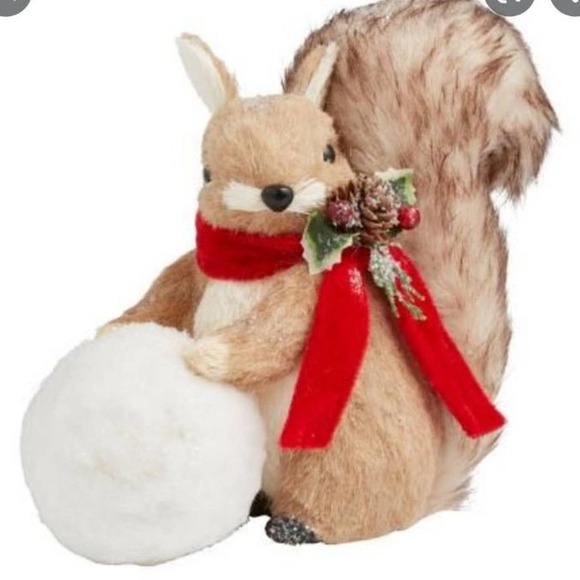 Squirrel holiday winter Christmas decorations decor mantle bookshelf woodland - Picture 3 of 8